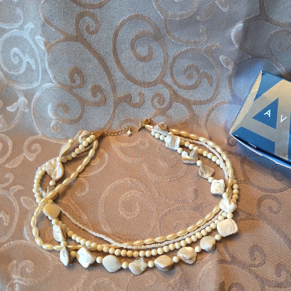 2007 AVON MULTI-STRAND Natural Beaded Necklace